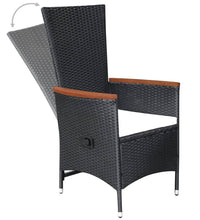 7-tlg. Garten-Essgruppe Poly Rattan Schwarz