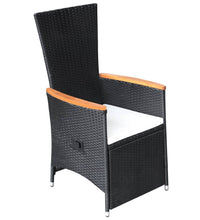 7-tlg. Garten-Essgruppe Poly Rattan Schwarz