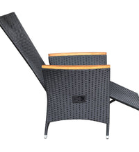 7-tlg. Garten-Essgruppe Poly Rattan Schwarz