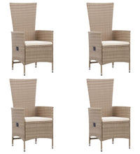 7-tlg. Garten-Essgruppe Poly Rattan Beige