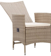 7-tlg. Garten-Essgruppe Poly Rattan Beige