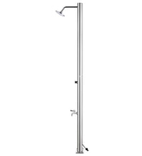 Gartendusche mit Brauner Bodenplatte 220 cm Edelstahl