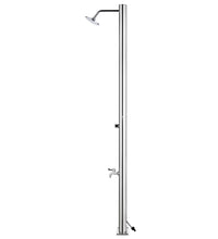 Gartendusche mit Grauer Bodenplatte 220 cm Edelstahl