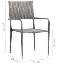 7-tlg. Garten-Essgruppe Poly Rattan Anthrazit