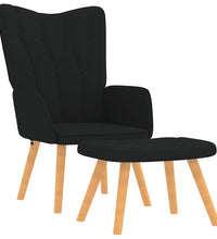 Relaxsessel mit Hocker Schwarz Stoff