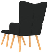 Relaxsessel mit Hocker Schwarz Stoff