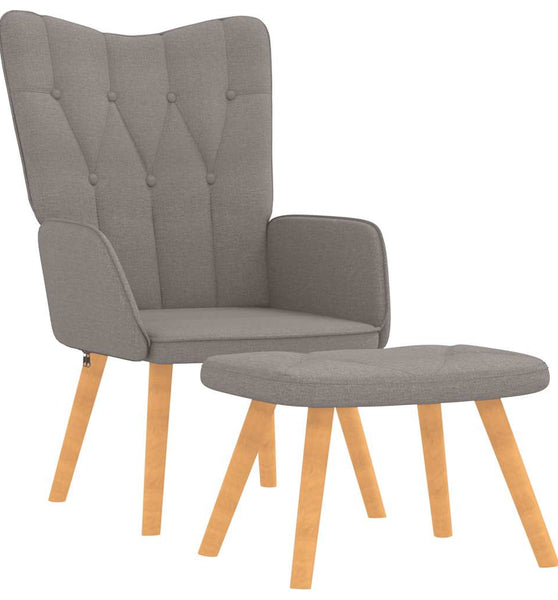 Relaxsessel mit Hocker Taupe Stoff