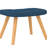 Schaukelsessel mit Hocker Blau Stoff