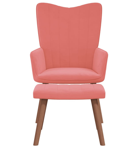 Relaxsessel mit Hocker Rosa Samt