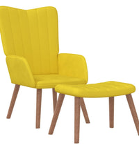 Relaxsessel mit Hocker Senfgelb Samt
