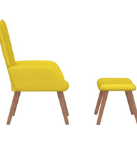 Relaxsessel mit Hocker Senfgelb Samt