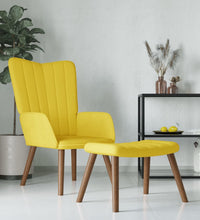 Relaxsessel mit Hocker Senfgelb Samt
