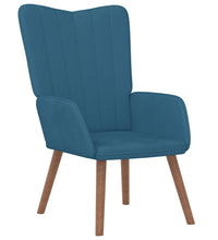 Relaxsessel mit Hocker Blau Samt