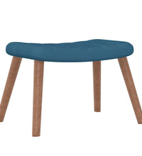 Relaxsessel mit Hocker Blau Samt