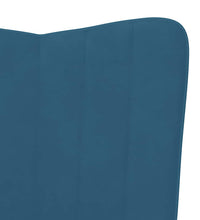 Relaxsessel mit Hocker Blau Samt