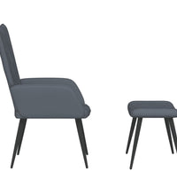 Relaxsessel mit Hocker Dunkelgrau Samt