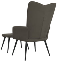 Relaxsessel mit Hocker Dunkelgrau Samt