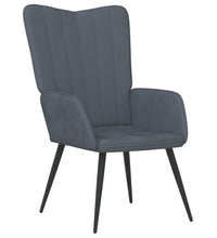 Relaxsessel mit Hocker Dunkelgrau Samt