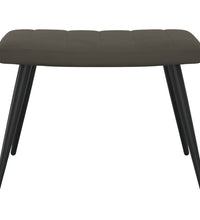 Relaxsessel mit Hocker Dunkelgrau Samt