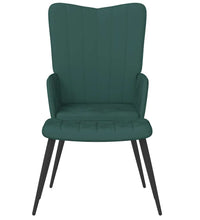 Relaxsessel mit Hocker Dunkelgrün Samt