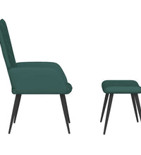 Relaxsessel mit Hocker Dunkelgrün Samt