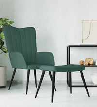 Relaxsessel mit Hocker Dunkelgrün Samt