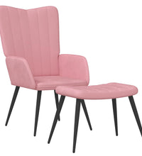 Relaxsessel mit Hocker Rosa Samt