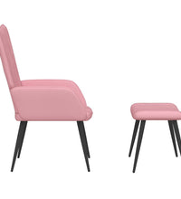 Relaxsessel mit Hocker Rosa Samt