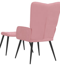 Relaxsessel mit Hocker Rosa Samt