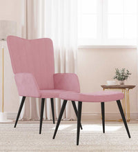 Relaxsessel mit Hocker Rosa Samt
