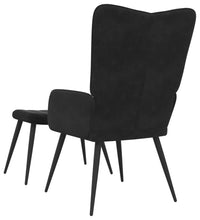 Relaxsessel mit Hocker Schwarz Samt