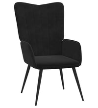 Relaxsessel mit Hocker Schwarz Samt