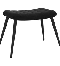 Relaxsessel mit Hocker Schwarz Samt