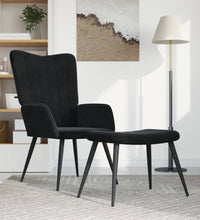 Relaxsessel mit Hocker Schwarz Samt