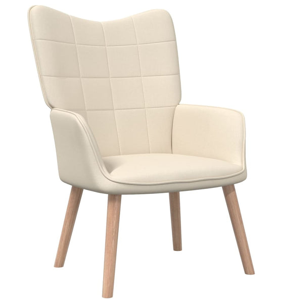 Relaxsessel mit Hocker Creme Stoff