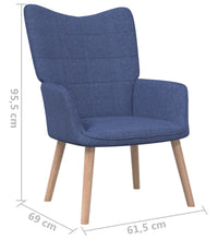 Relaxsessel mit Hocker Blau Stoff