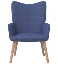 Relaxsessel mit Hocker Blau Stoff