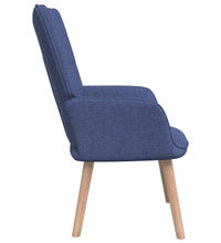 Relaxsessel mit Hocker Blau Stoff