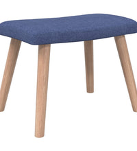 Relaxsessel mit Hocker Blau Stoff