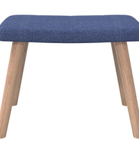 Relaxsessel mit Hocker Blau Stoff