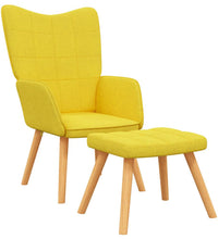 Relaxsessel mit Hocker Senfgelb Stoff