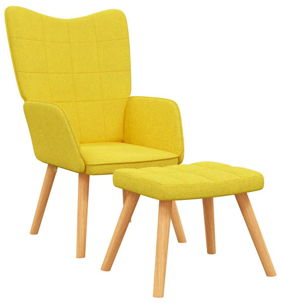 Relaxsessel mit Hocker Senfgelb Stoff