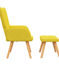 Relaxsessel mit Hocker Senfgelb Stoff
