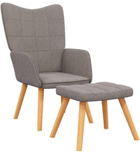 Relaxsessel mit Hocker Taupe Stoff