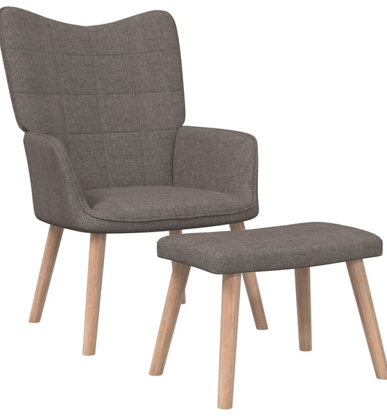 Relaxsessel mit Hocker Taupe Stoff