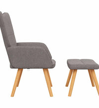 Relaxsessel mit Hocker Taupe Stoff
