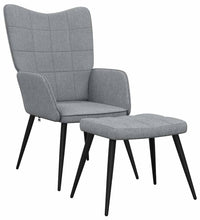 Relaxsessel mit Hocker Hellgrau Stoff