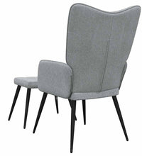 Relaxsessel mit Hocker Hellgrau Stoff
