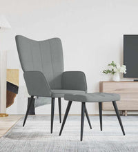 Relaxsessel mit Hocker Hellgrau Stoff
