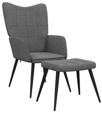 Relaxsessel mit Hocker Dunkelgrau Stoff